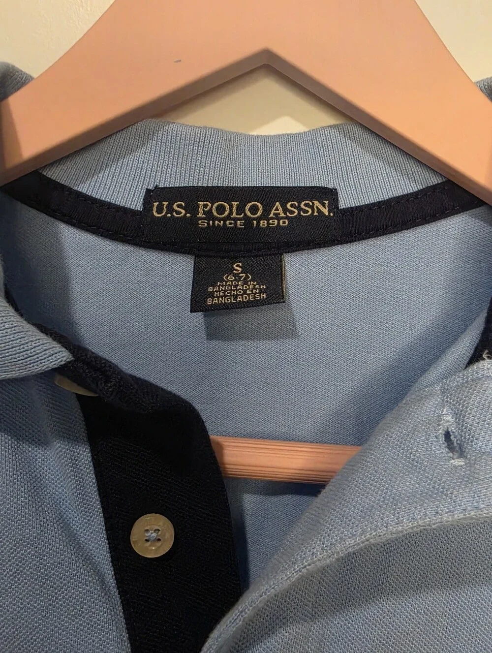 U.S. Polo Assn. Light Blue Polo Shirt Boys Size S (6-7)
